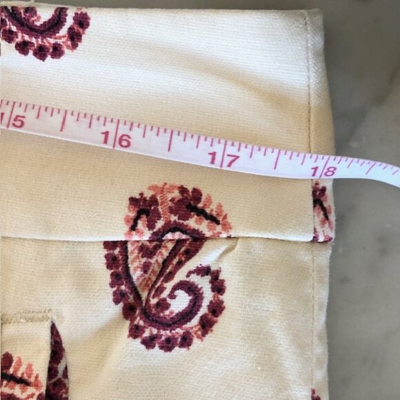 LOFT Marisa Ankle Cream Pink Paisley Pants 8 - Picture 13 of 16